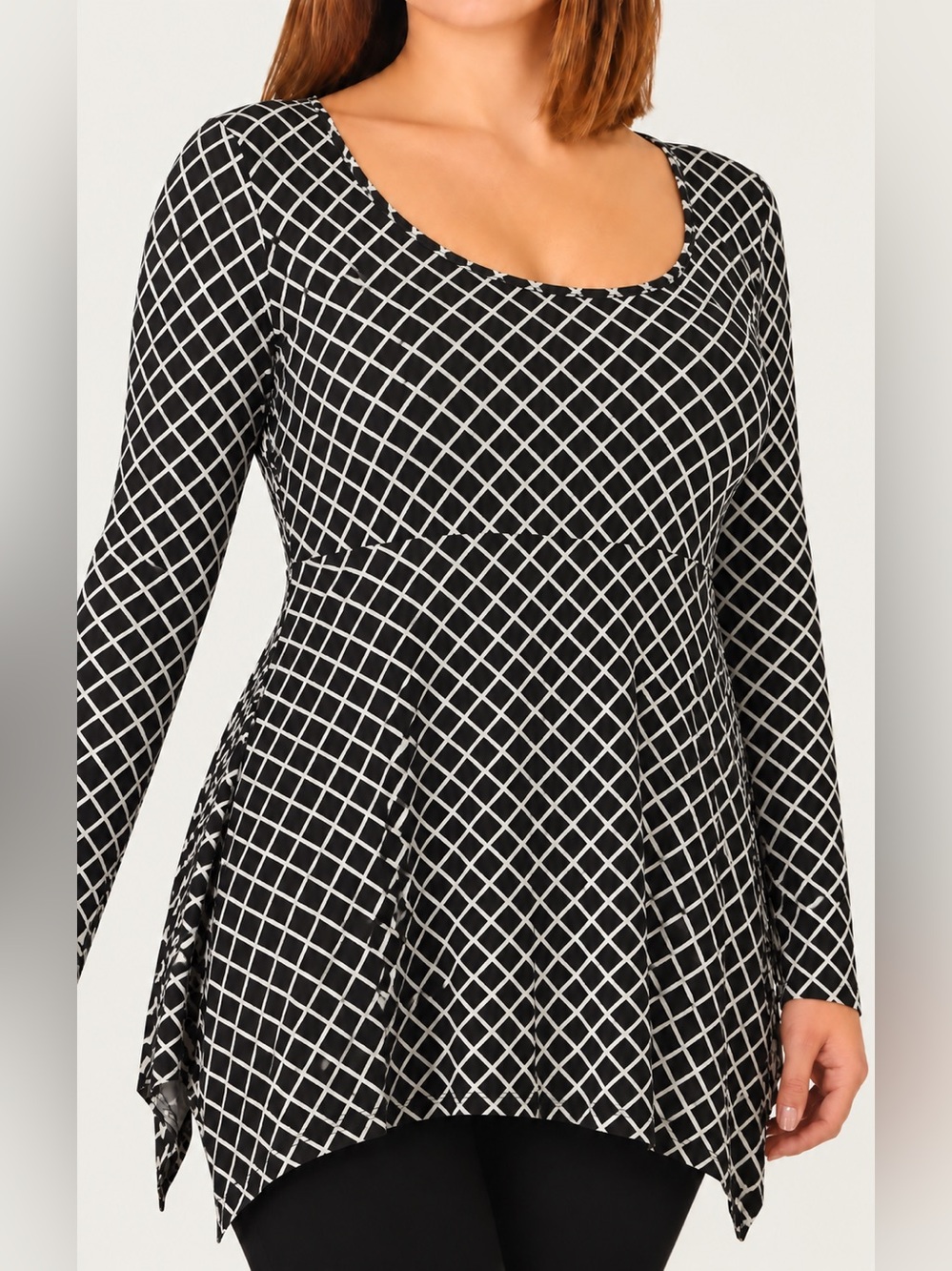 DKR Apparel Shark Bite Tunic with Empire Waist